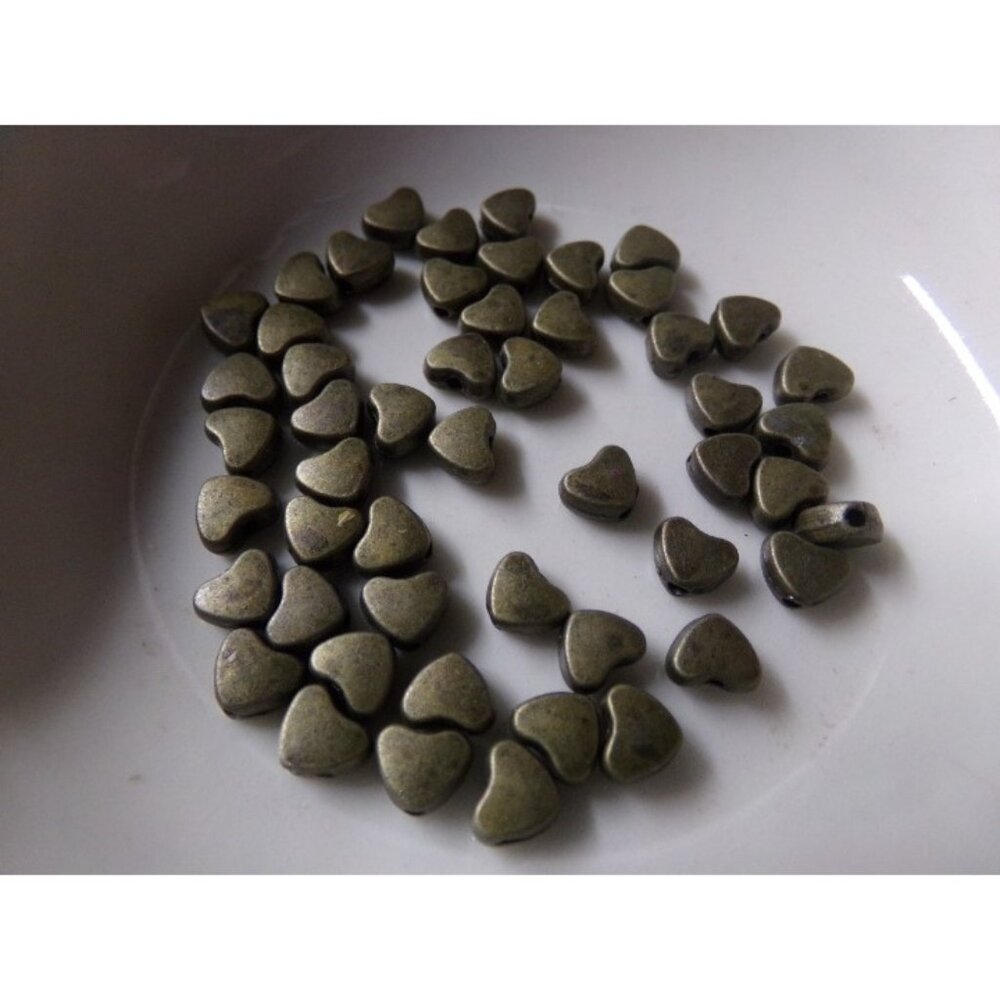 Bronze Heart Shaped Bead Spacers